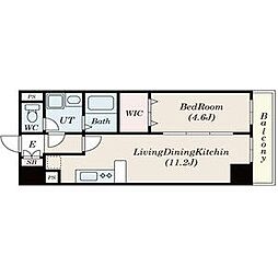 フォレシティ新栄 9階1LDKの間取り
