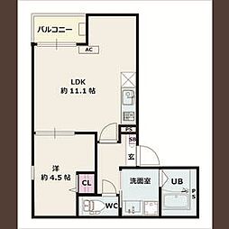 Jack aichiI 3階1LDKの間取り