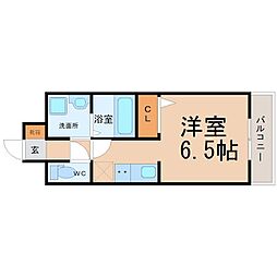 パセオ吹上 1階1Kの間取り