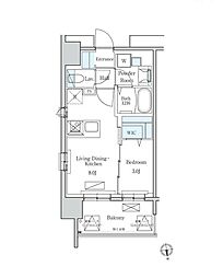 デュオフラッツ栄 4階1LDKの間取り