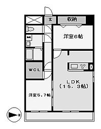 GRANDUKE丸田町 13階2LDKの間取り