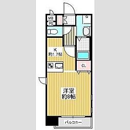 プレサンス新栄デコール 11階ワンルームの間取り