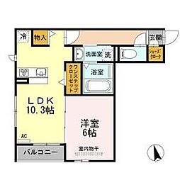 エポラール東別院 202 2階1LDKの間取り
