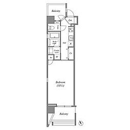 千種ライズ 6階1Kの間取り
