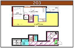 名古屋市北区清水5丁目アパート 1SLDKの間取図画像