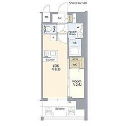 名古屋市北区若葉通1丁目マンション 1LDKの間取図画像