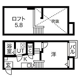 Creo中村公園七番館 1SKの間取図画像