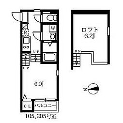 ハーモニーテラス名楽町 1SKの間取図画像