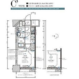 ディアレイシャス名古屋大須通 1Kの間取図画像