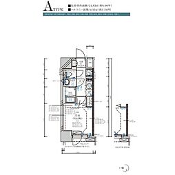 ディアレイシャス名古屋大須通 1Kの間取図画像