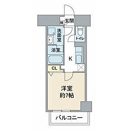コートバスク 1Kの間取図画像