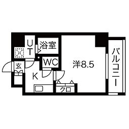 RESIDENCIA泉 1Kの間取図画像