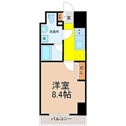 WESTIN上前津 1Kの間取図画像