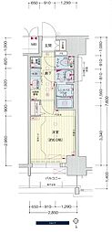 プレサンスNAGOYAシティオ 1Kの間取図画像