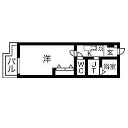 エステート野立 1Kの間取図画像
