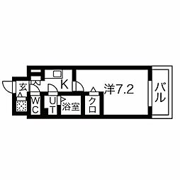 エスリード栄ザパーク 1Kの間取図画像