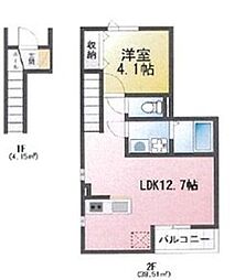 AVANTIA Sage 中島新町 1LDKの間取図画像