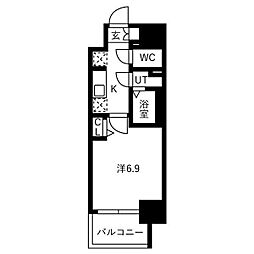 メイクスアート黒川 1Kの間取図画像