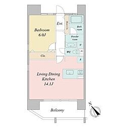 KAMIMAEZURISE 1LDKの間取図画像