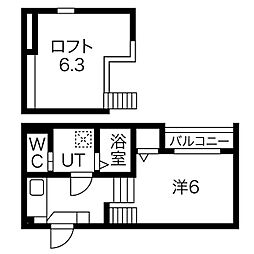 ラ・ネージュ筒井 1Kの間取図画像