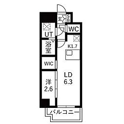 メイクスアート浄心 1LDKの間取図画像