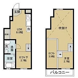 ホワイトヒルズイースト 1LDKの間取図画像