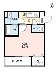 HARE千種 1Kの間取図画像