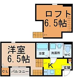 ESPACIO今池 1SKの間取図画像