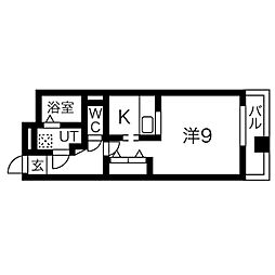 プリミエール塩付通 1Kの間取図画像