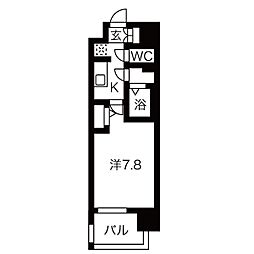 メイクスデザイン上前津 1Kの間取図画像