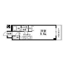 シーム・ドエル筒井 ワンルームの間取図画像