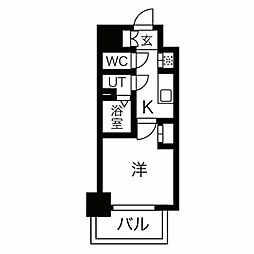 エステート金山 1Kの間取図画像
