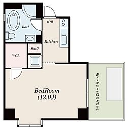 シュタットメゾン2 1Kの間取図画像