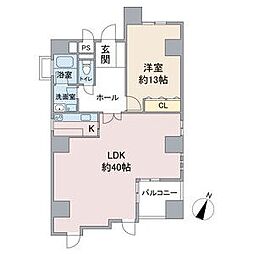 バードヒル伏見 1LDKの間取図画像