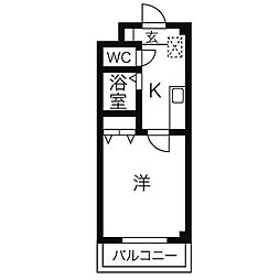 テラス金山 1Kの間取図画像