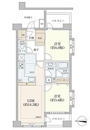 パレ・ソレイユ荻窪 2LDKの間取図画像