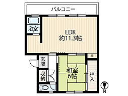 エクレール橋本 1LDKの間取図画像