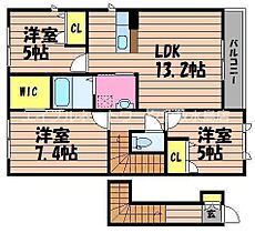 メイフラワー　Ｂ棟 206 ｜ 岡山県倉敷市連島中央3丁目9-11（賃貸アパート3LDK・2階・73.30㎡） その2