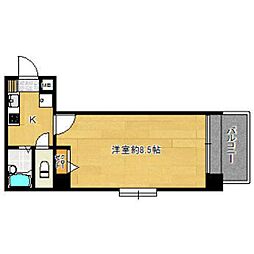 ヴォーヌンク日赤通り 1Kの間取図画像