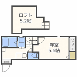プリマヴェーラ博多 1Kの間取図画像