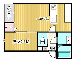 AOStyle筑紫 1LDKの間取図画像