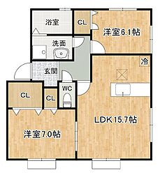 サンライズ2 2LDKの間取図画像