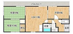 スカイコートB 3LDKの間取図画像