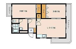 松島第二ビル 2LDKの間取図画像