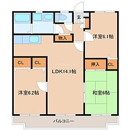 グラン・シャリオ 3LDKの間取図画像