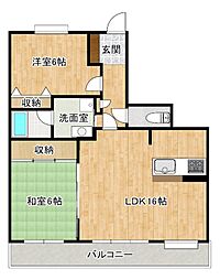 エバーライフリオ筑紫野2 2LDKの間取図画像