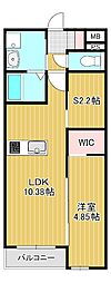 LIFEFIELD小郡II 1SLDKの間取図画像