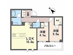 シャーメゾン トレゾール 2LDKの間取図画像