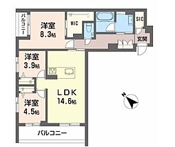 シャーメゾン トレゾール 3LDKの間取図画像