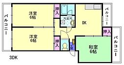 フォーサイト紫R・Viewterrace 3DKの間取図画像